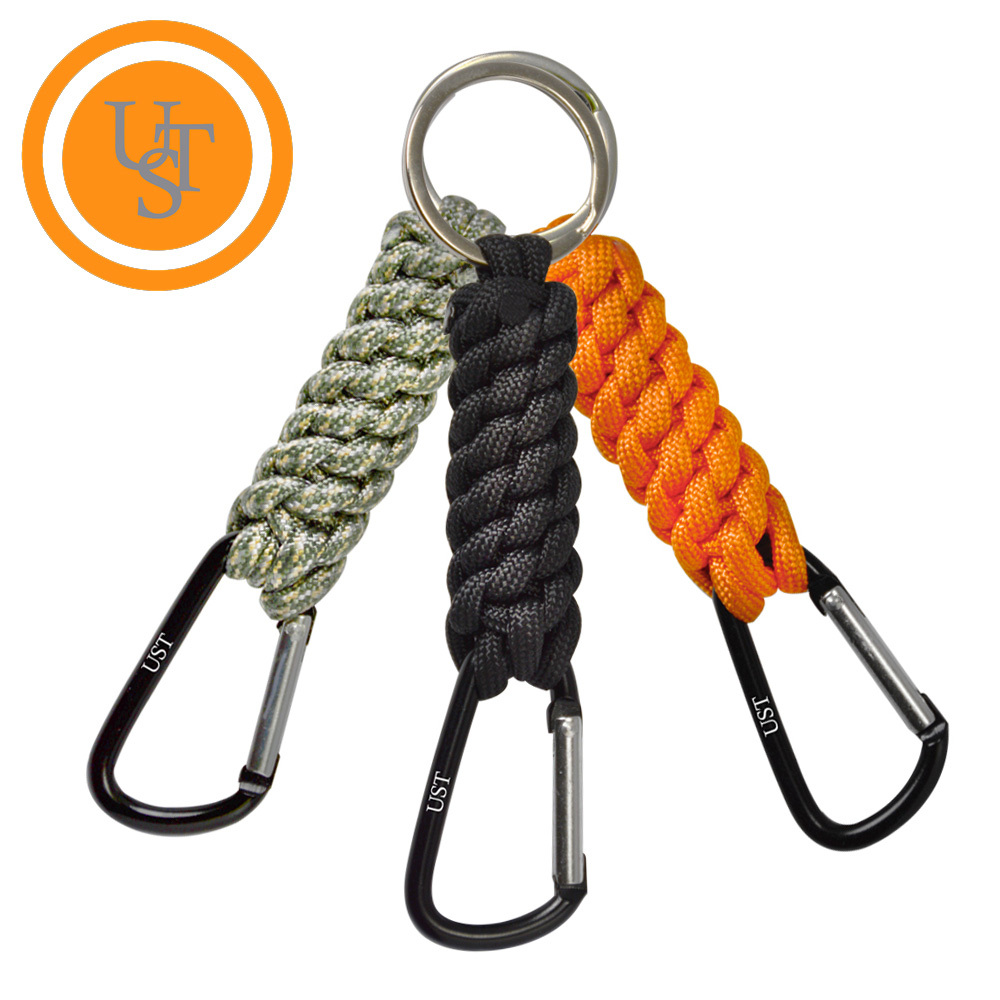 Ust Para Survival Paracord Keyrings With Carabiner - Assorted Colours #u-20-12074