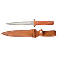 Buffalo River Pig Knife S S Blade Wood Hdle Leather Shth - 14 Inch #Brkpig2