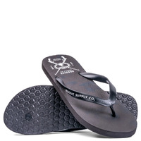 Desolve Deep Dive Jandals Pu Foam Standard Fit Custom Print - Black #Dsv124709