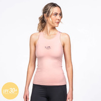 Desolve Wave Singlet Womens Flatlock Seams 4-way Stretch Polyester - Seashell Pink #Dsv125281