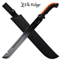 Elk Ridge Tactical Steel Half Serrated Blade Machete - 24 Inches Overall W Sheath #er-Mht002H