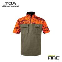 Hunters Element Ngahere Bush Shirt Forest Green / Desolve Fire