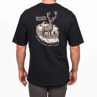 Hunters Element The Roar Tee Premium Crew Neck T-shirt - Black #He120309