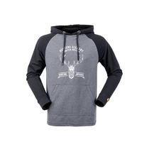 Hunters Element Mens Outdoor Red Stag Hood Pullover - Grey Black #Red Gb