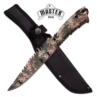 Master Usa Camo Tactical Fixed Blade Bowie Knife - Full Tang 10 Inches Overall #mu-1146Dg