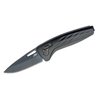 Sog 3.11" S35vn Black Tini Drop Point Blade One-zero Xr Folding Knife - Black Aluminum Handle #12-73-03-57