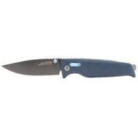 Sog 3.19" 154cm Black Tini Drop Point Blade Altair Xr Folding Knife - Squid Ink Black Grn Handle #12-79-01-57