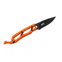 Spika Pack Light Fixed Blade Black With Orange Paracord Knife # Spl-113