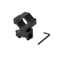 Atac Pro Tactical Accessories Quick Detach 1 Inch 30mm Scope Ring Barrel Mount 20mm Picatinny Weaver Rail - Black #Tm01060