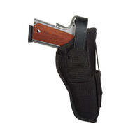 Uncle Mikes Mikes Pistol Handgun Ambidextrous Sidekick Hip Nylon Holster - Black Size 5 Mag Pouch #Ummo70050