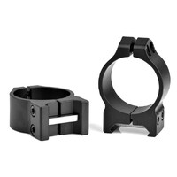 Warne Hunting Rifle Ring Mount 30mm Permanent Attachable Low Weaver Style Rings - Matte Black #213m