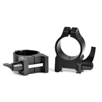 Warne Hunting Rifle Ring Mount 1 Inch Maxima Quick Detach Medium Rings W Lever System - Matte Black #201lm