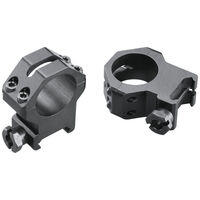 Weaver Riflescope Mount Tactical Rings 4 Hole Skeleton - 1 Inch X High Matte Black Lightweight #W48362